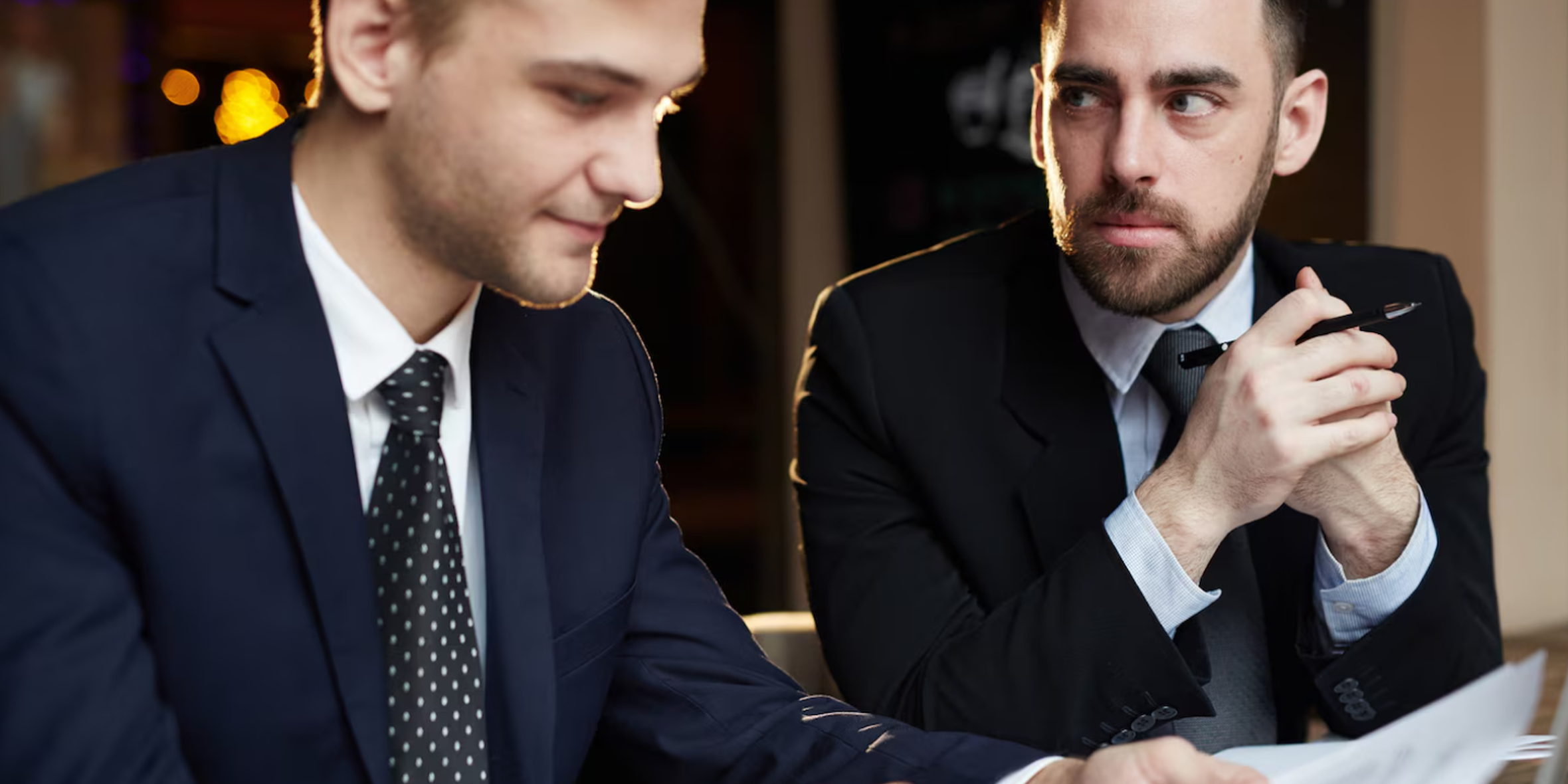 Legal professionals reviewing documents in a modern law firm setting